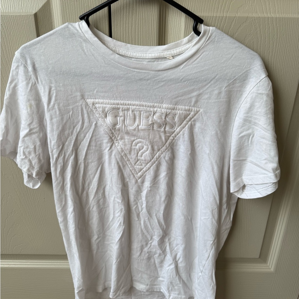Guess Embroidered White Tee